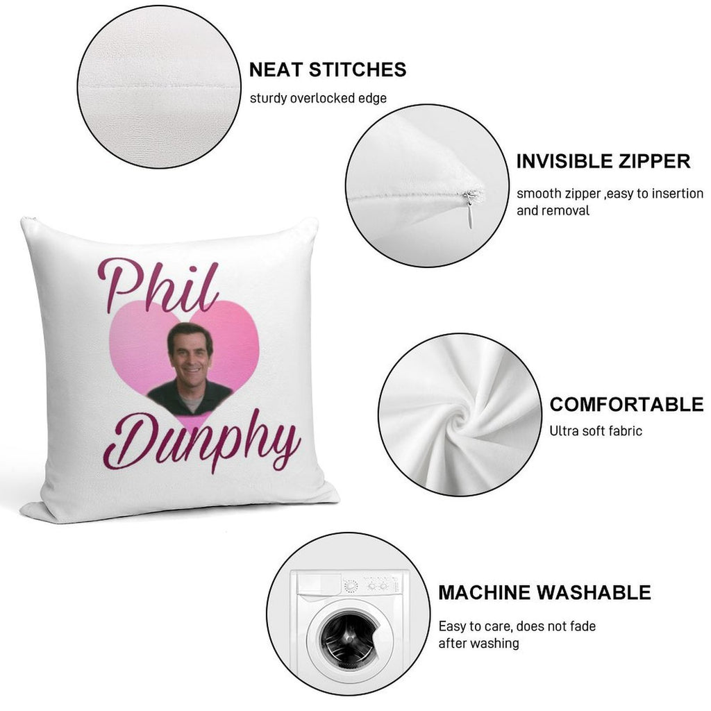 Modern Family Phil Dunphy Heart Meme Soft Bedroom Essential Throw Pillow