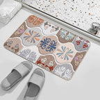 Wall Tils Elevation Design with Great Digital Art Work  Easy To Clean Bath Mat