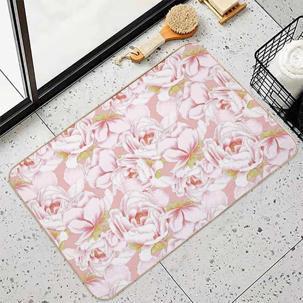 Peonies  Stain-Proof Bath Mat