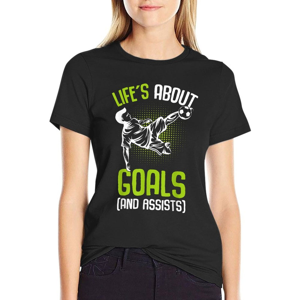 Life´s About Goals Soccer Player Boys Kids Youth  Stretchy T-Shirt
