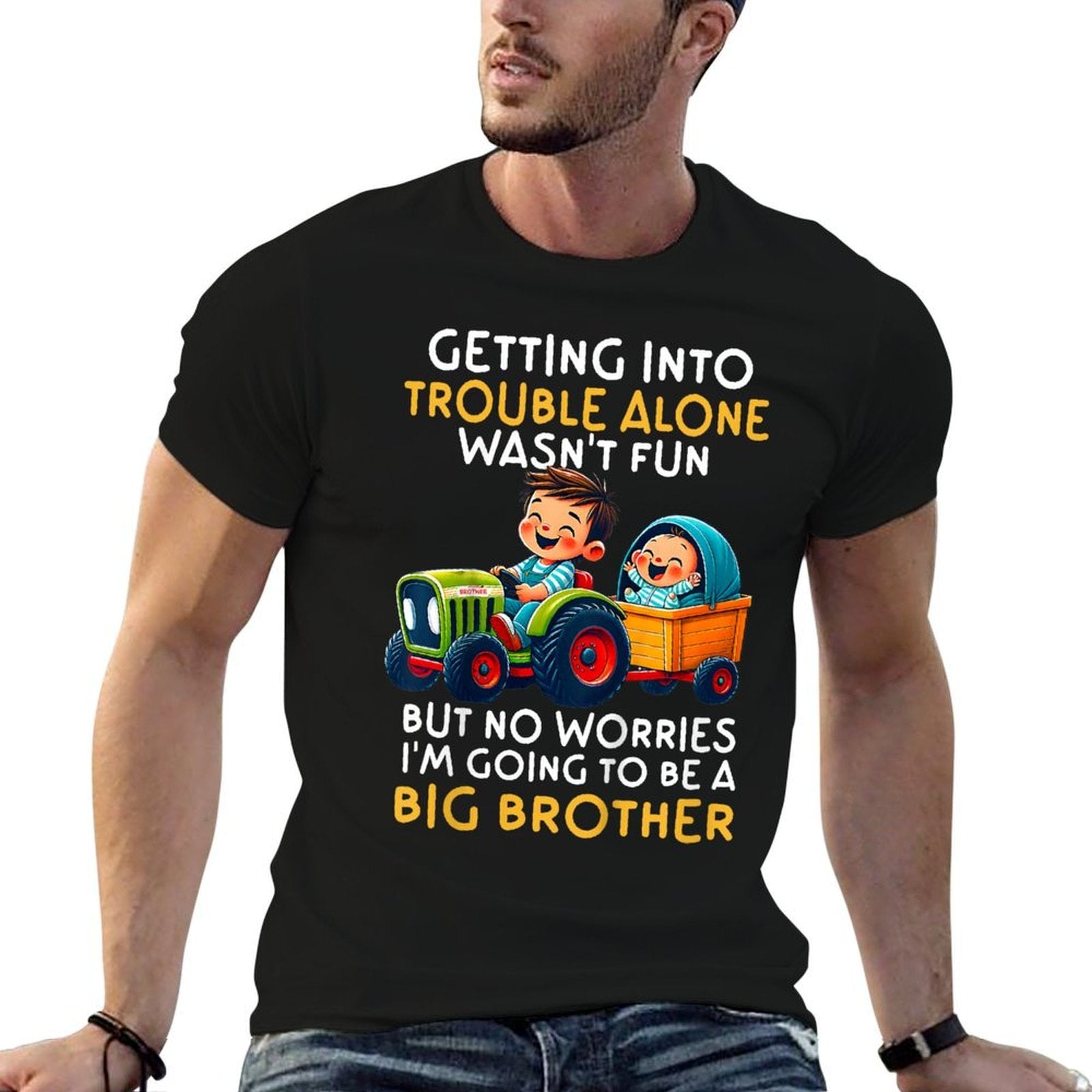 Kids Promoted to Big Brother 2025 Funny Tractor Boys Big Brother  Quick-drying T-Shirt