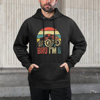 Bro I'm 6 Monster Trucks 6th Birthday Boy Jam Retro Boys Layering Staple Hoodie