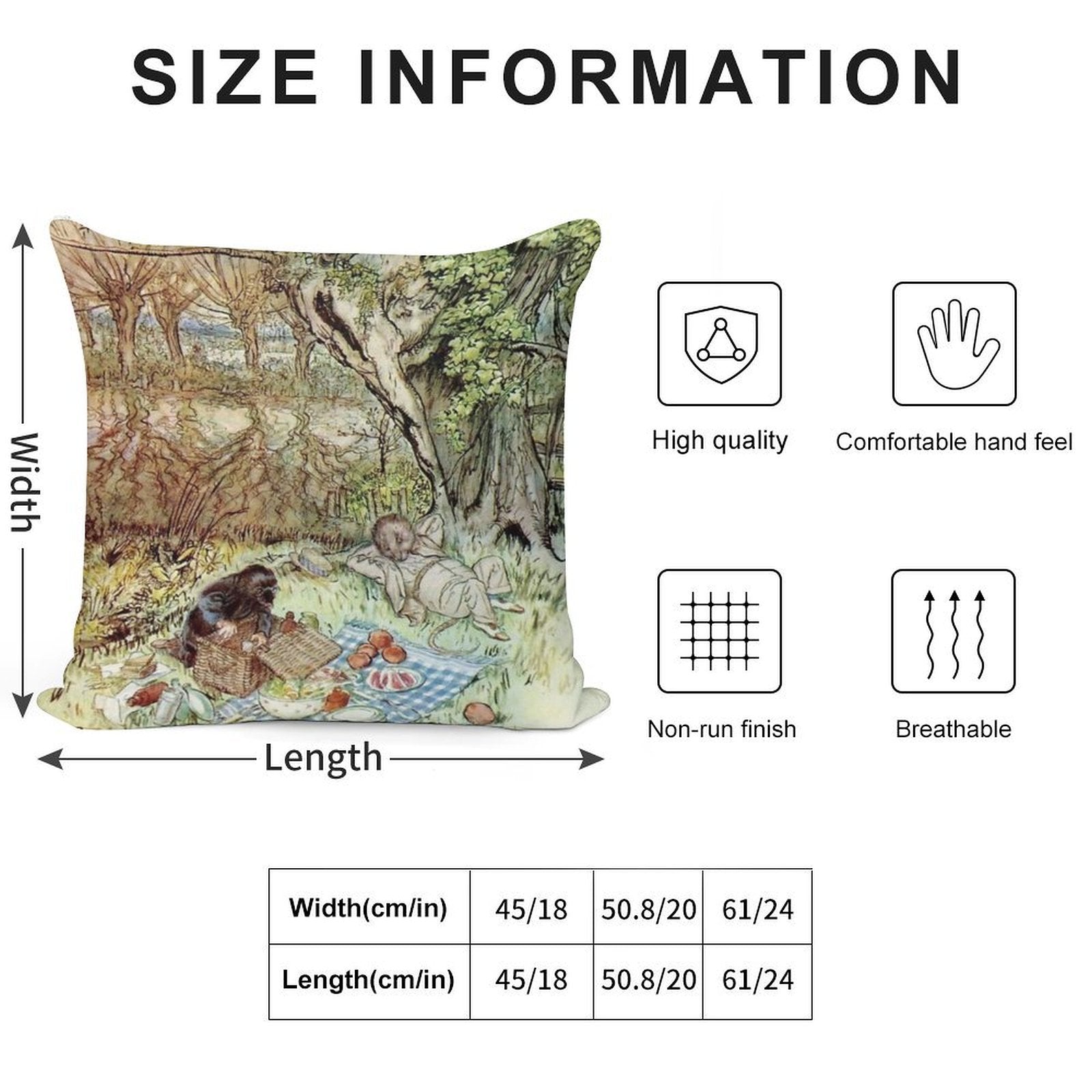 Rat And Mole Have A Picnic - The Wind in The Willows - Arthur Rackham Soft Multiple Sizes Throw Pillow