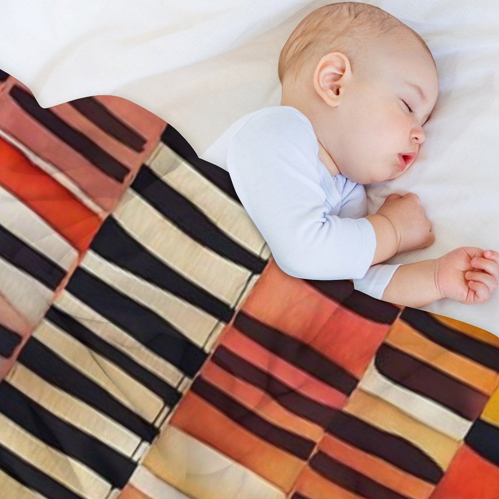 Etchnic Scandinavian Pattern - Watercolor Painting - Abstract Tribal Ethnic Traditional Pattern - Black Stripes - Terracotta & E Versatility Throw Blanket