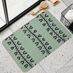 Batik Traditional  Sage Green Creative Pattern  Fade-Resistant Bath Mat