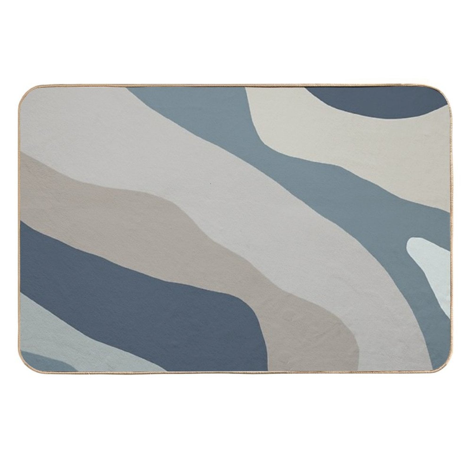 Organic Forms Modern Abstract Pattern in Neutral Blue Gray Tones  Odorless Bath Mat
