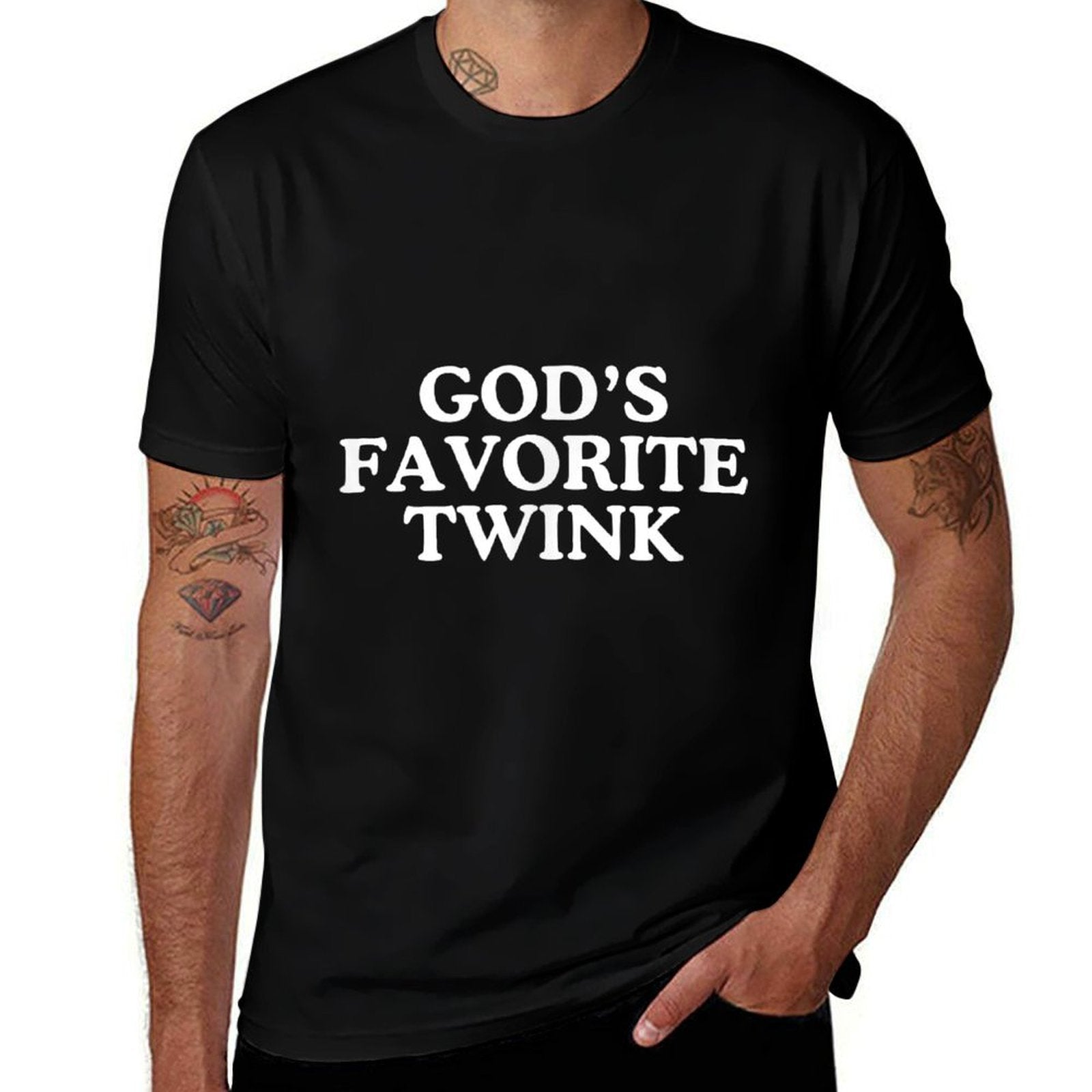 Gods Favorite Twink Funny Unhinged Gay Pride Novelty Meme  Tagless Design T-Shirt