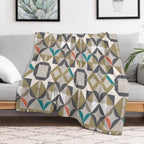 Modern Luxury Accent with A Beige And Neutral Geometric Pattern Compact Throw Blanket