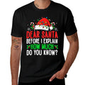 Funny Christmas Kids Adults Dear Santa I Can Explain  Trendy Pattern T-Shirt