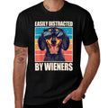 Easily Distracted By Wieners Dachshund  Polyester Blend T-Shirt