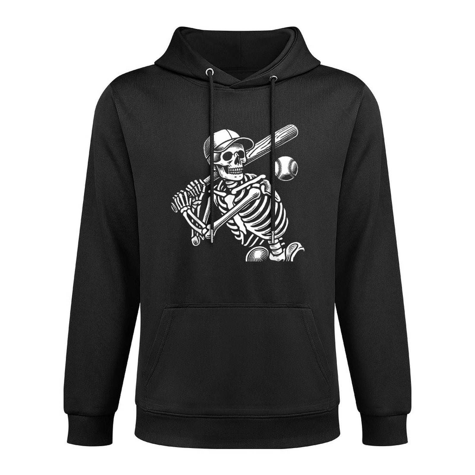 Baseball Skeleton Playing Baseball Halloween Skull Lover Versatile Streetwear Hoodie