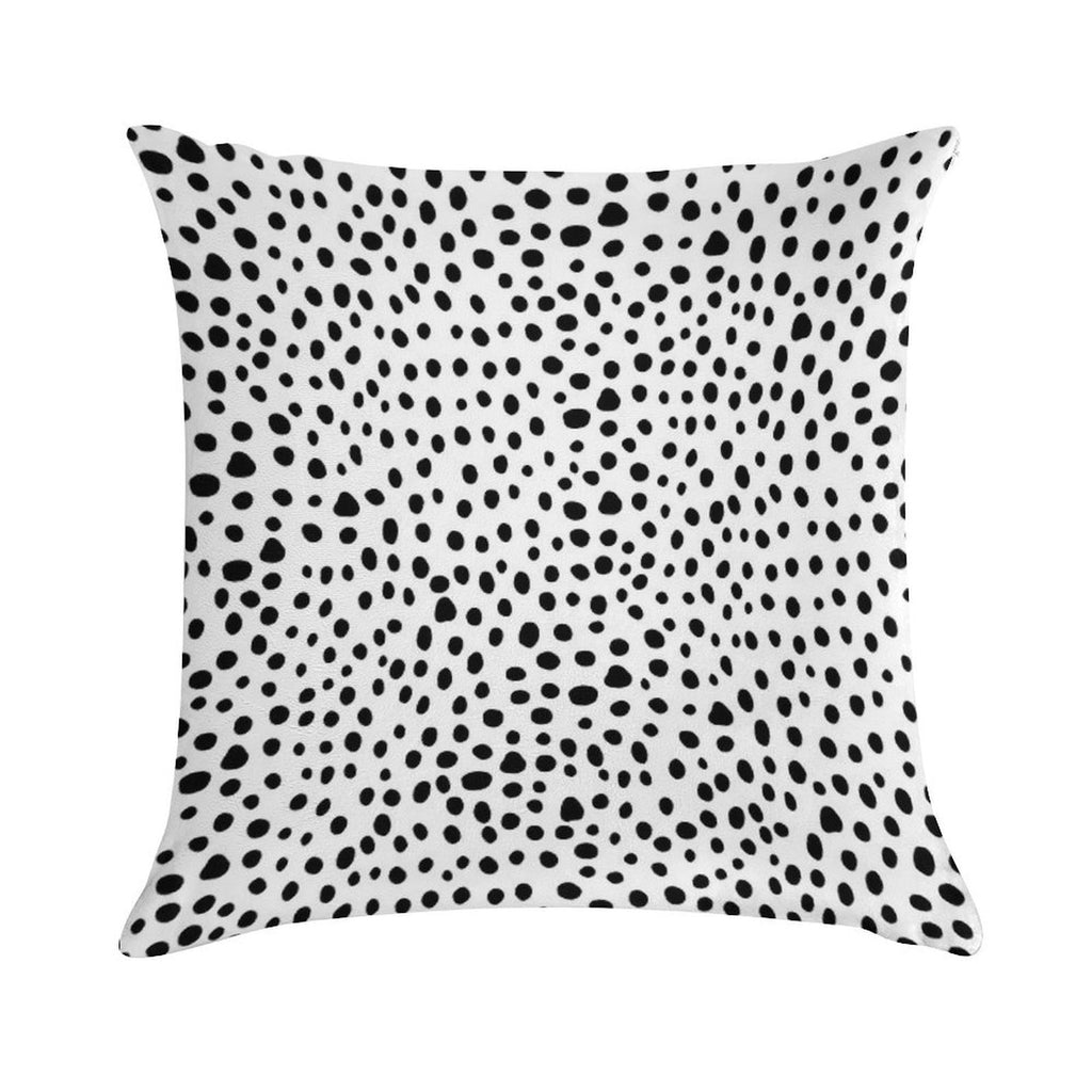 Modern Black And White Hand Drawn Polka Dots Soft Fade-Resistant Throw Pillow