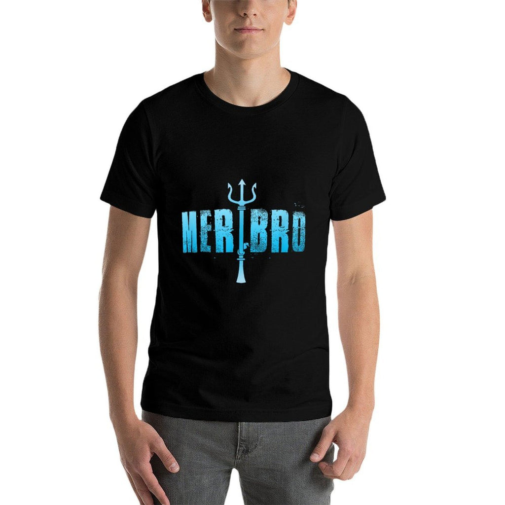 Merbro Brother of A Mermaid Funny Gift Mens Womens Kids  Polyester Blend T-Shirt
