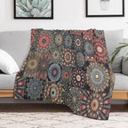 Dazzling Style Red And Golden Stars Pattern Easy Care Throw Blanket