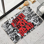 Punk Flyers Collage Punkrock Punks Not Dead Stencil  Fade-Resistant Bath Mat