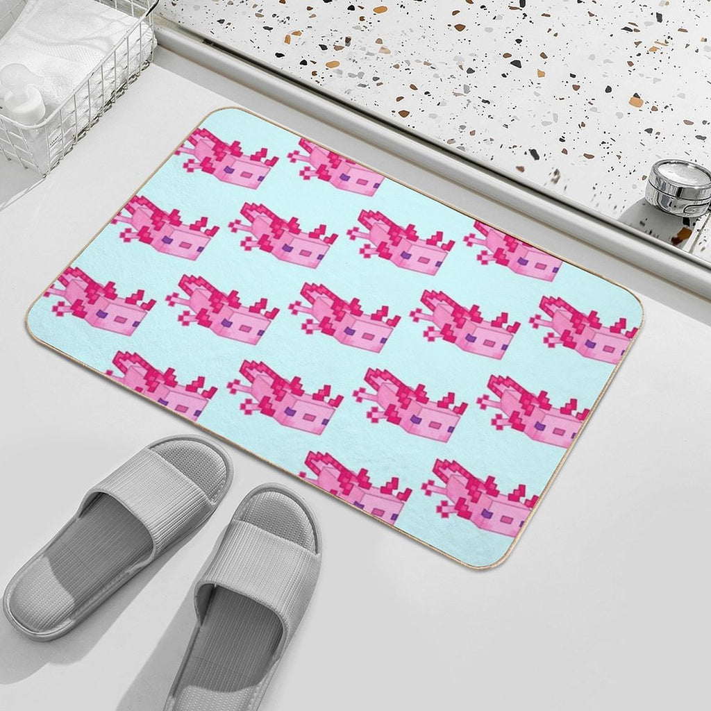 Minecraft Pink Axolotl  Dirt-Trapping Bath Mat