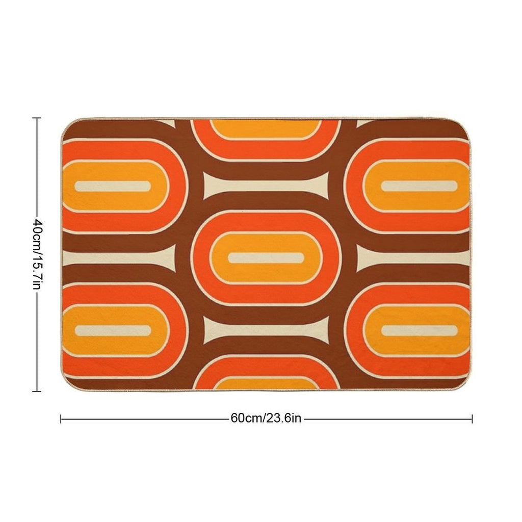 Retro Geometric Pod Design 721  Easy To Clean Bath Mat