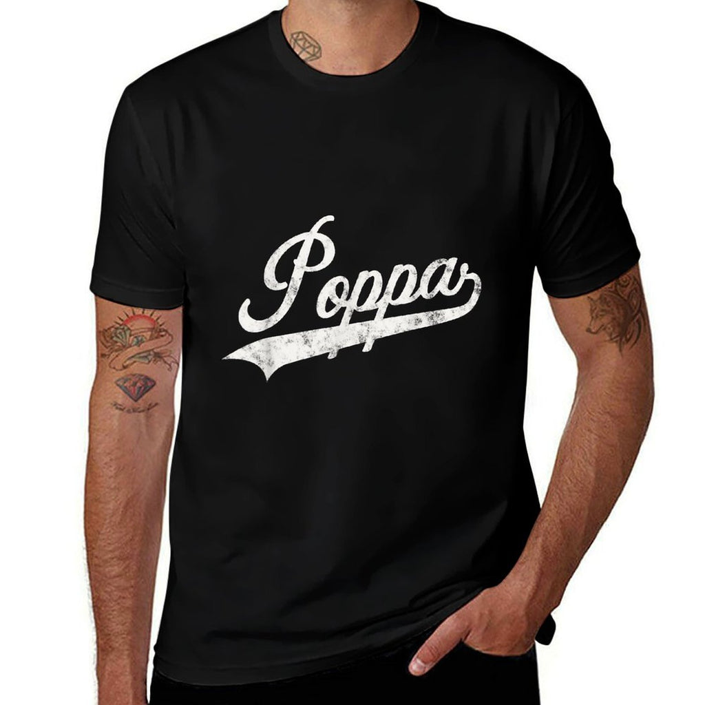 Poppa Retro Style Father’s Day Funny Poppa Grandpa  Affordable Price T-Shirt