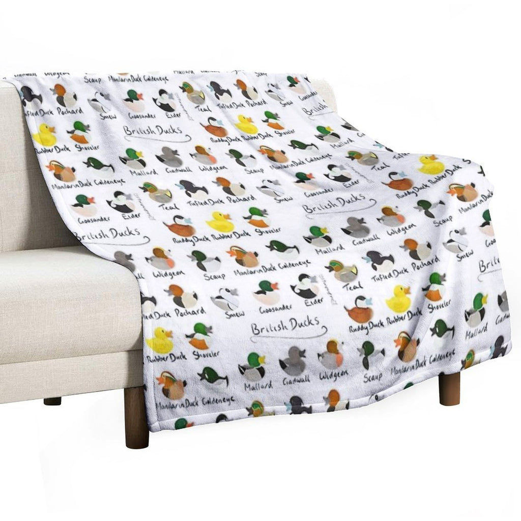Guide to British Ducks Shrink-resistant Throw Blanket