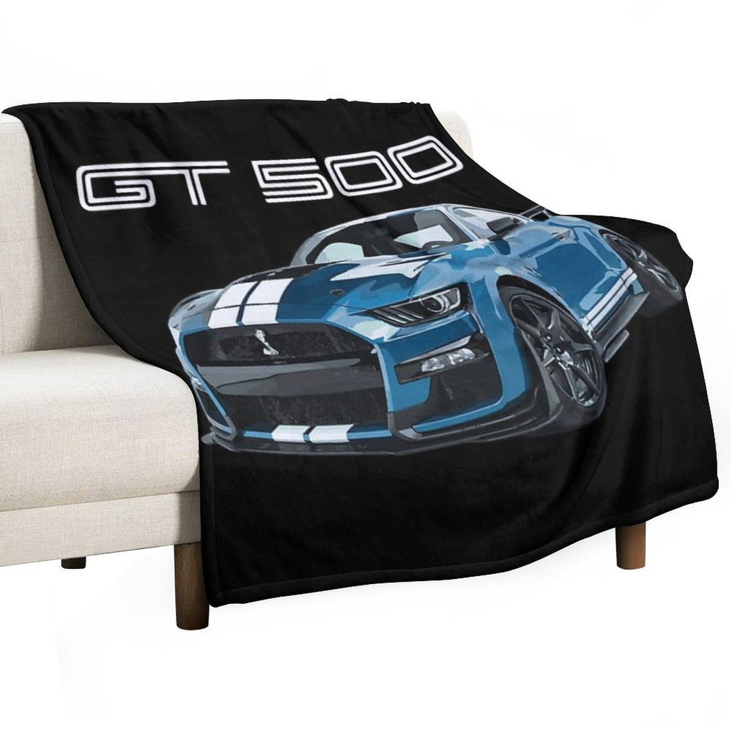 GT500 Mustang Shelby Cobra FORD PERFORMANCE BLUE Shrink-resistant Throw Blanket