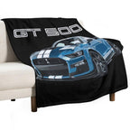 GT500 Mustang Shelby Cobra FORD PERFORMANCE BLUE Shrink-resistant Throw Blanket