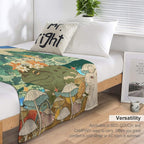 Mystic Fuji Frog And Rabbit in A Dreamscape Premium Throw Blanket