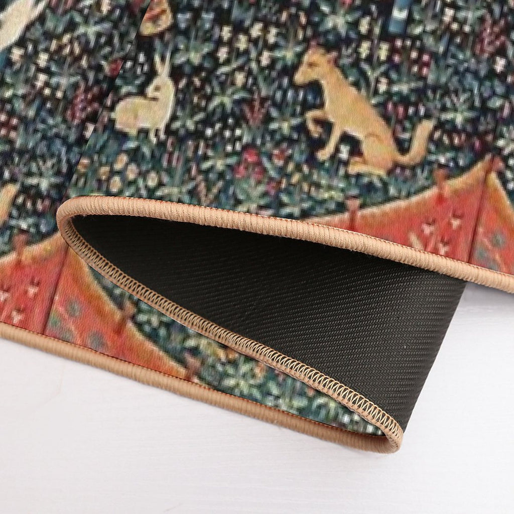 UNICORN AND LADY PLAYING ORGAN WITH ANIMALS , Hearing  Odorless Bath Mat