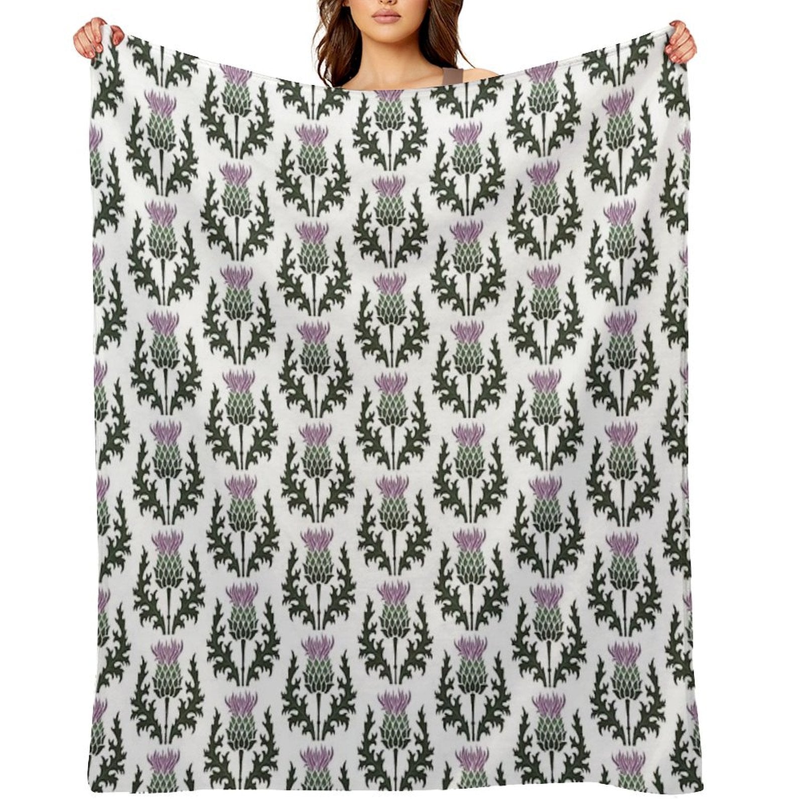 Scottish Thistle Flower of Scotland Gift-ready Throw Blanket