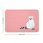 Minimalistic Pink Raccoon Line Art Decor  Multi-Purpose Bath Mat