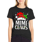 Mimi Claus Christmas Lights Pajama Family Matching  High-quality Stitching T-Shirt