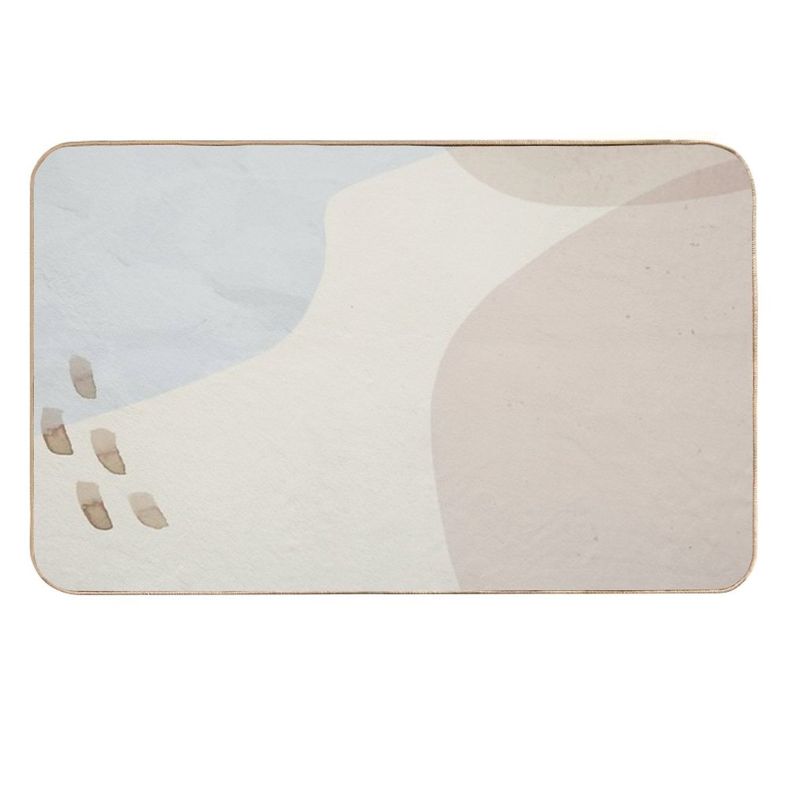 Neutral Soft Abstract Watercolor Background  Easy Maintenance Bath Mat