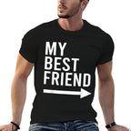 Funny My Best Friend With Arrow Pointing Left Bestie Design  Slim-fit Cut T-Shirt