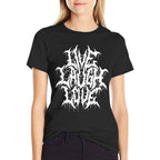 Live Laugh Love Black Metal Parody Funny Typography  Polyester Blend T-Shirt