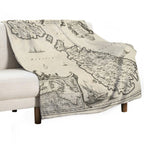 Vintage Malta Map Lightweight Throw Blanket