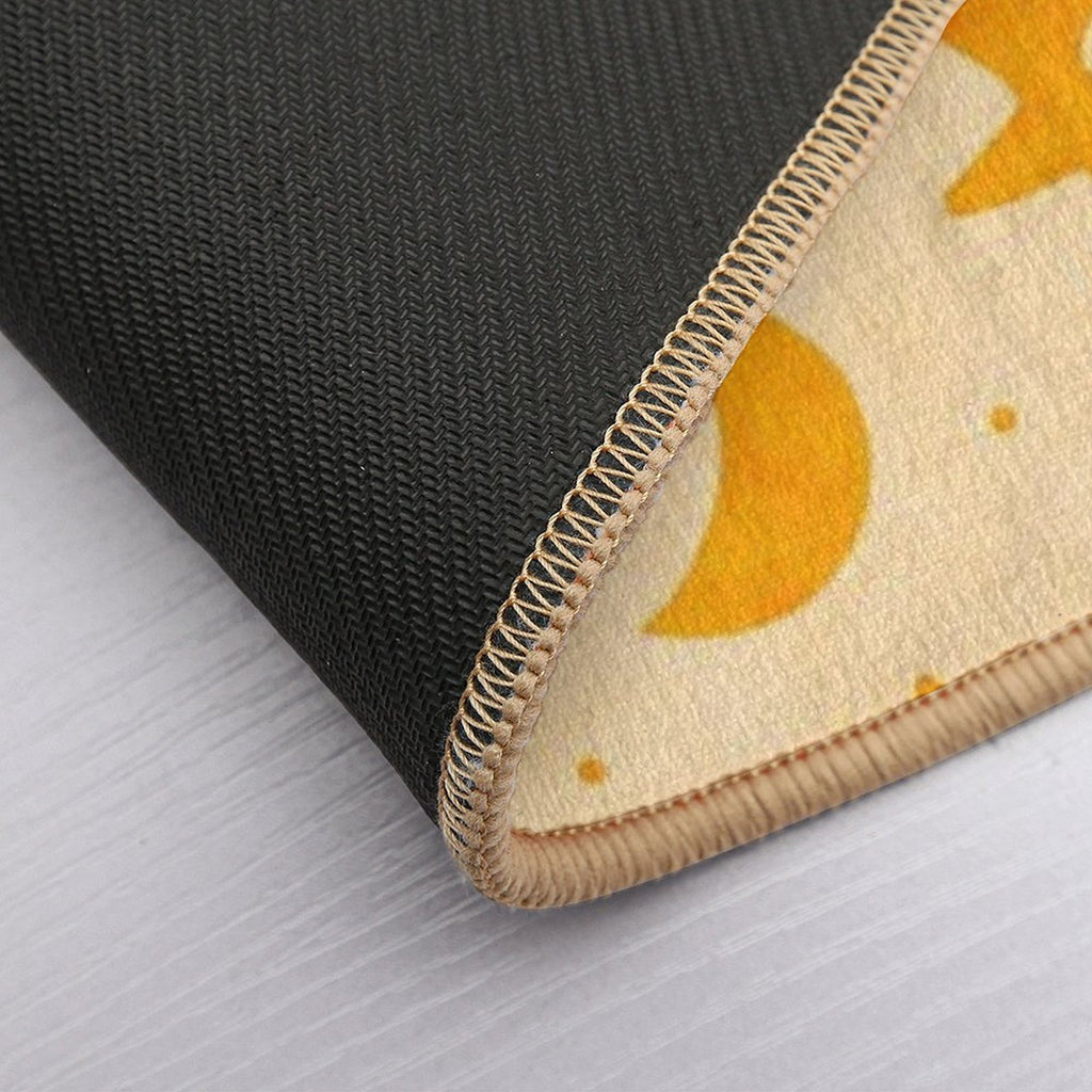 Fun Sun And Moon Orange Textured  Odorless Bath Mat