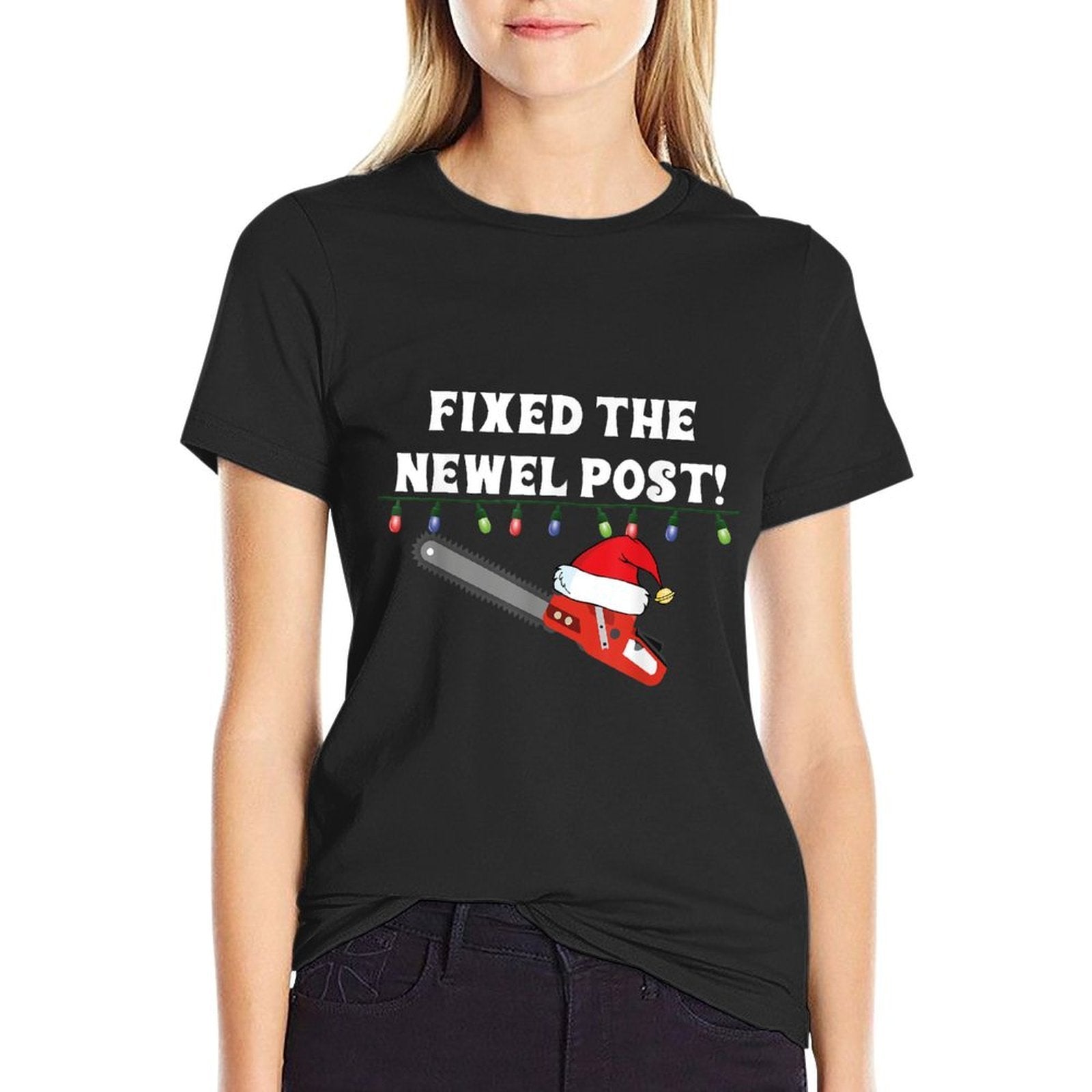 Funny Ugly Christmas Sweater Party Idea Fixed The Newel Post  Wrinkle-resistant T-Shirt