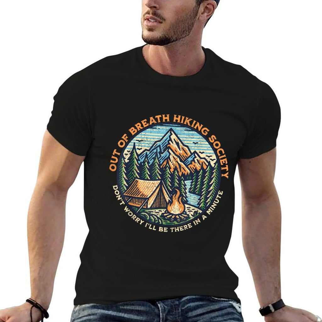 Out of Breath Hiking Society Men Women Hiker Funny Outdoor  Eco-friendly Material T-Shirt