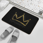 Gold Crown Graffiti  Urban Street Art Spray Paint Design  Eco-Friendly Bath Mat