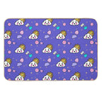 Kawaii Seamless Pattern Bath Mat, Cute Kawaii Retro Graphic  Multi-Purpose Bath Mat