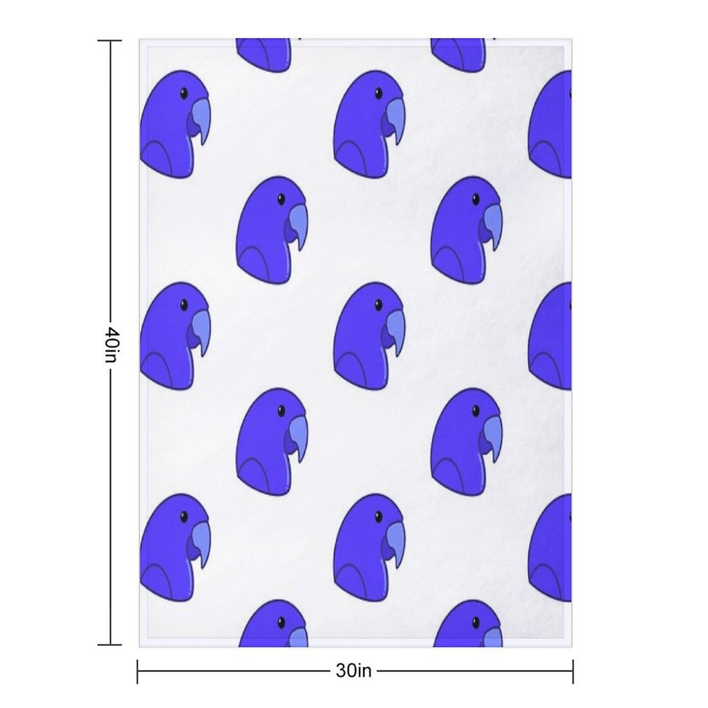Blueberry As A Macaw (Head View) Shrink-resistant Throw Blanket