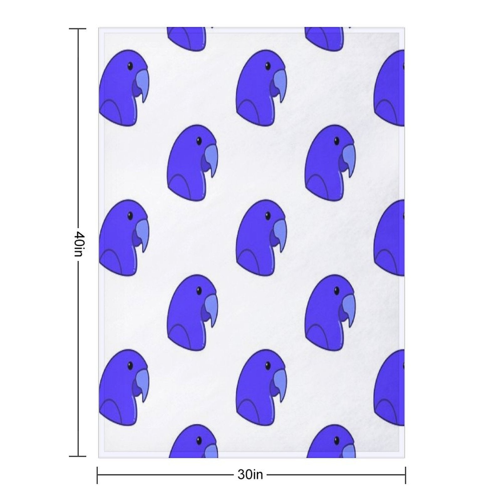 Blueberry As A Macaw (Head View) Shrink-resistant Throw Blanket