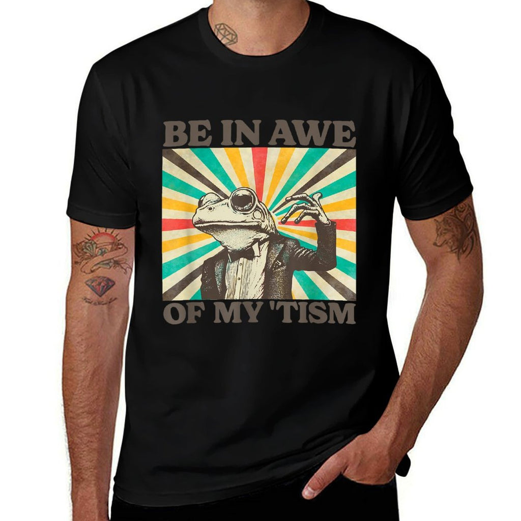 Be In Awe Of My Tism Retro Funny Frog Autism  Moisture-wicking T-Shirt