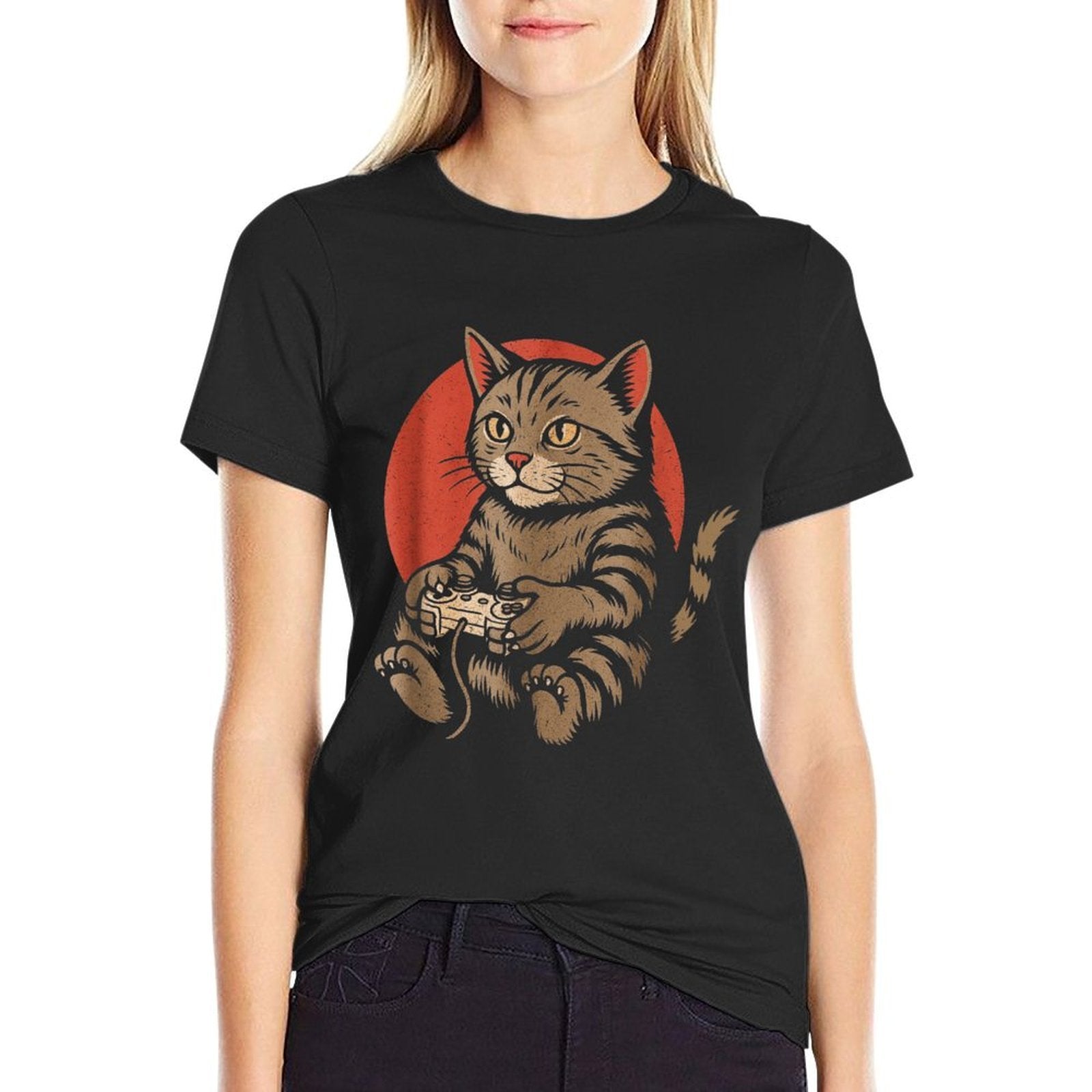 Cats And Gaming for Men Women Gamer Boys  Polyester Blend T-Shirt