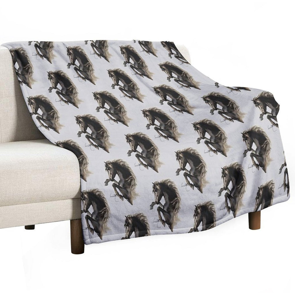 Black Fury (Cut-Out) Quick-dry Throw Blanket