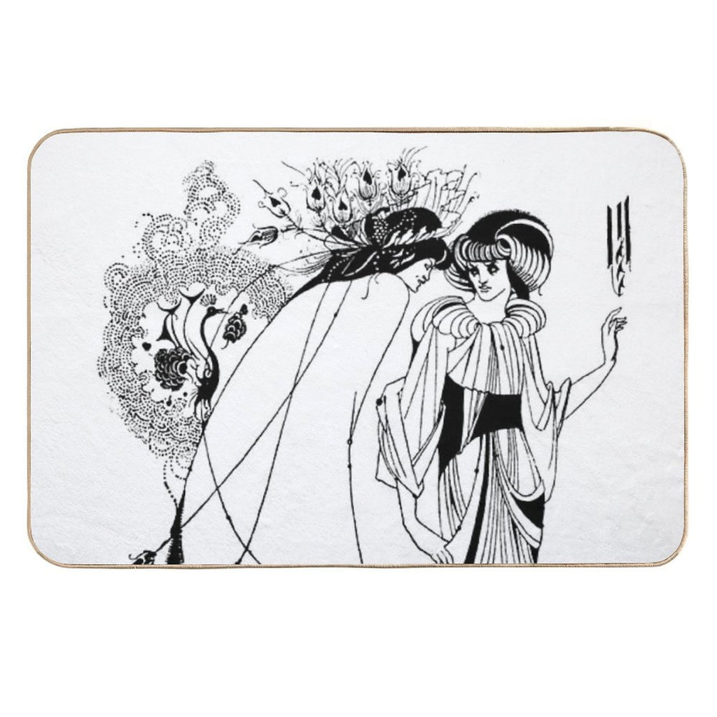 HD. The Peacock Skirt; from Salomé,  by Aubrey Beardsley  Non-Slip Bath Mat