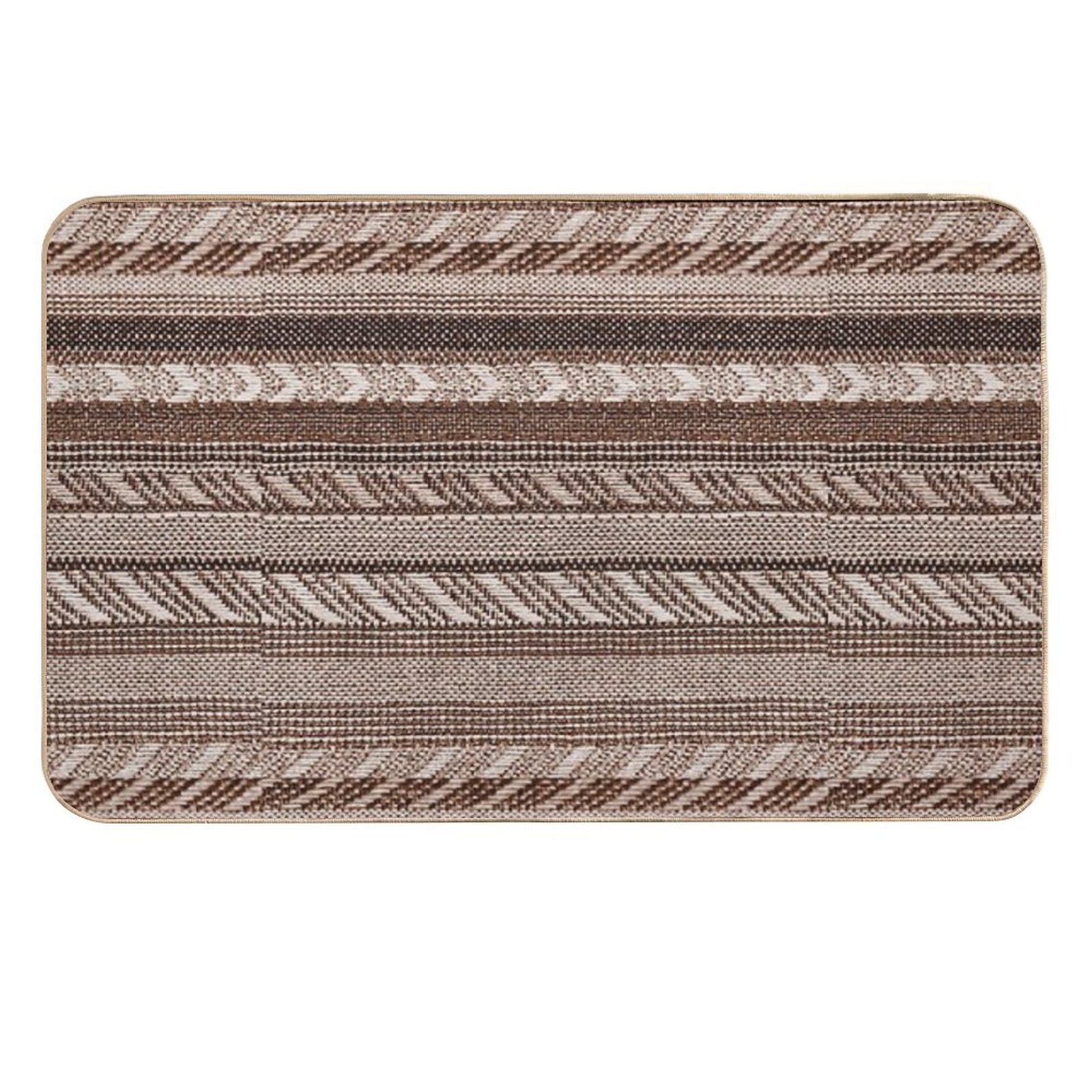 Copper - Boho Stripe -  Easy Maintenance Bath Mat