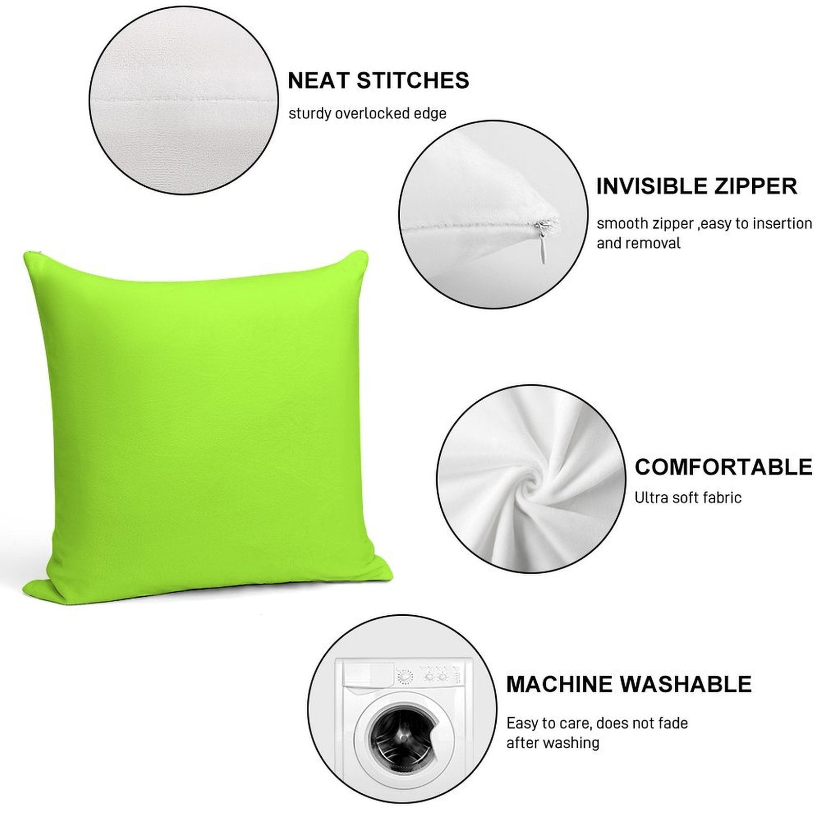 PLAIN GREEN YELLOW -100 YELLOW SHADES ON OZCUSHIONS ON ALL PRODUCTS Soft Ultra-Soft Texture Throw Pillow