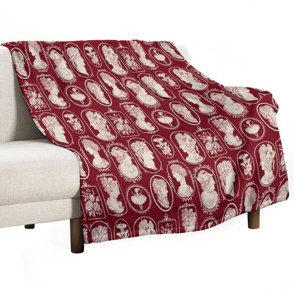 Cameos - Red Gift-ready Throw Blanket