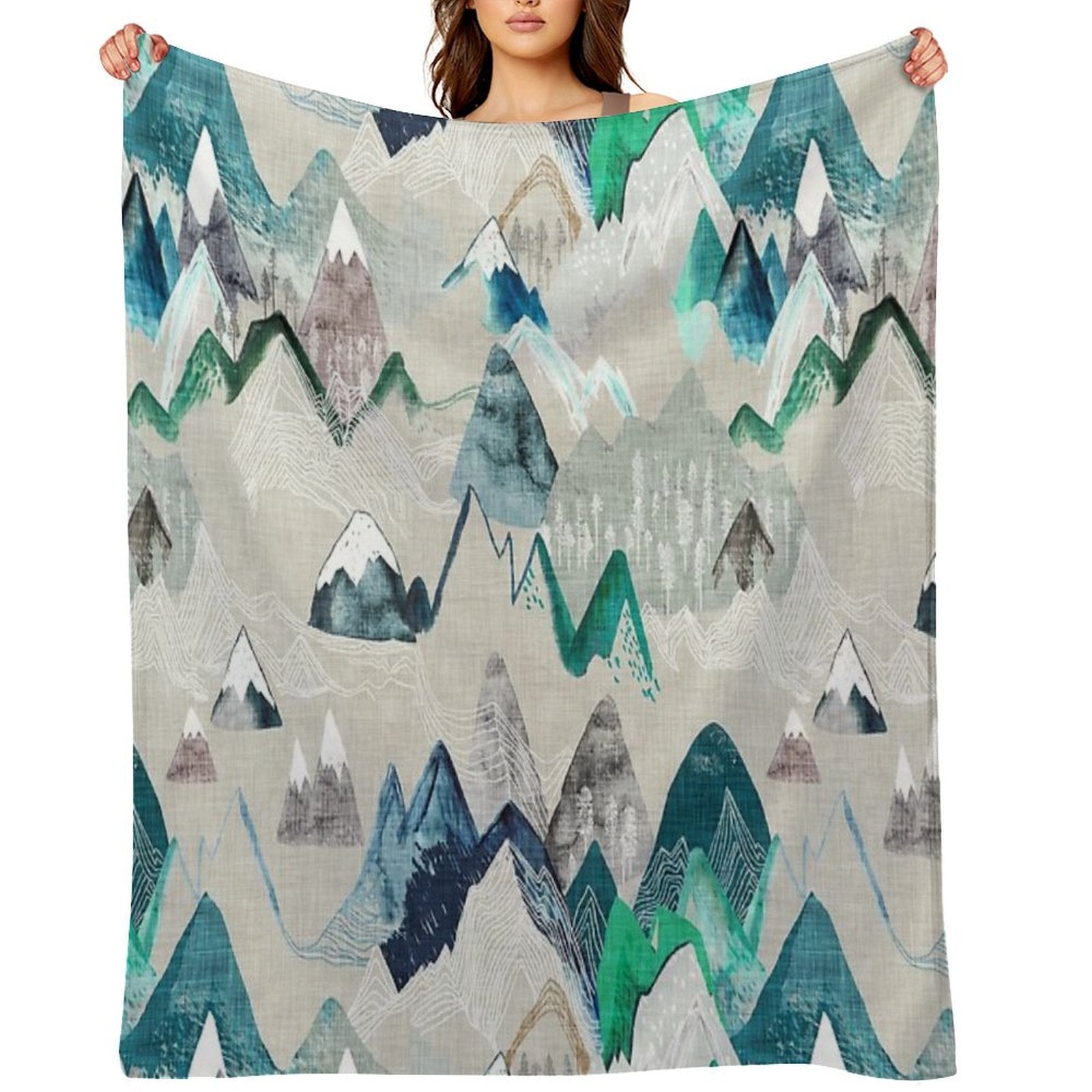Call of The Mountains (in Evergreen) Versatility Throw Blanket