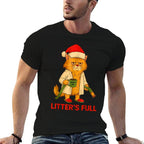 Litter’s Full Funny Christmas Cat Santa Claus Women Men  Affordable Price T-Shirt